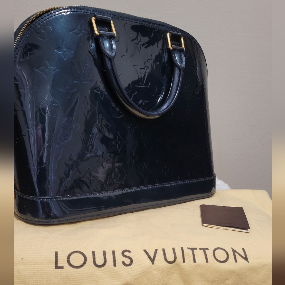 Louis Vuitton Monogram Vernis Alma MM Teal